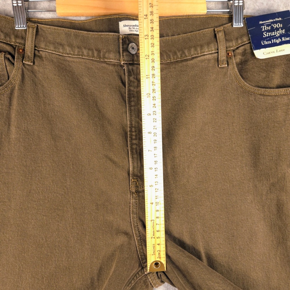 Abercrombie & Fitch 90s Straight Ultra High Rise Curve Love Brown Jeans 35 20L - Picture 10 of 10